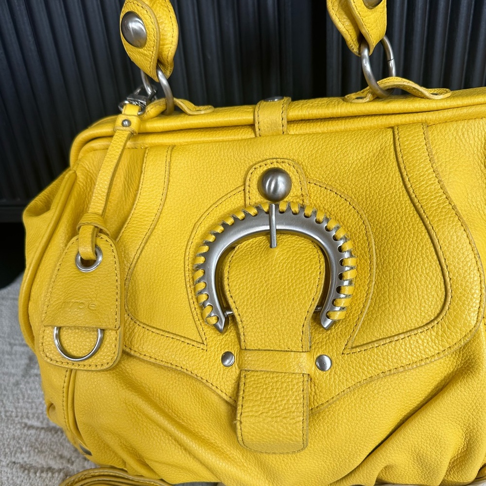 Hype Y2K Yellow Pebbled Leather Satchel with Detachable Strap - Costa Del Sol - Picture 2 of 13